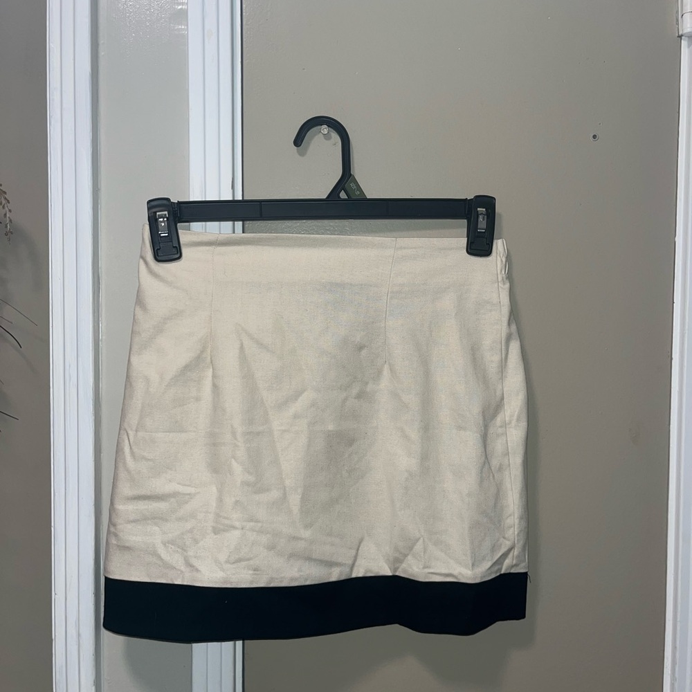 Tulle Cream and Black Pencil Skirt